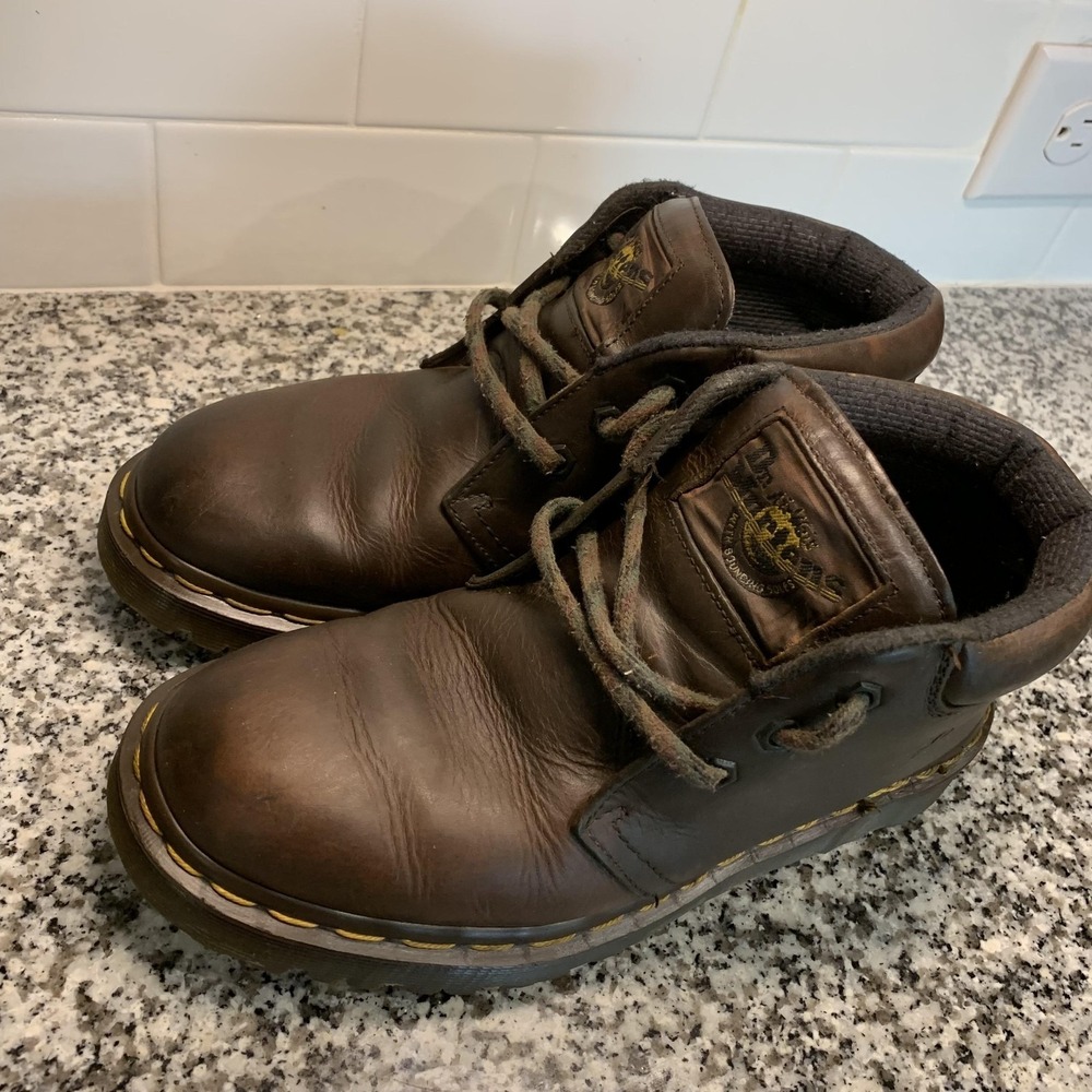 VTG Dr Martens Boots Mens Size 6 Brown 8057 Made In England Leather Chukka Boots
